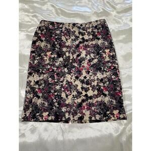 Women's TALBOTS Blue/Cream/Pink Cotton Corduroy A-Line Skirt s2